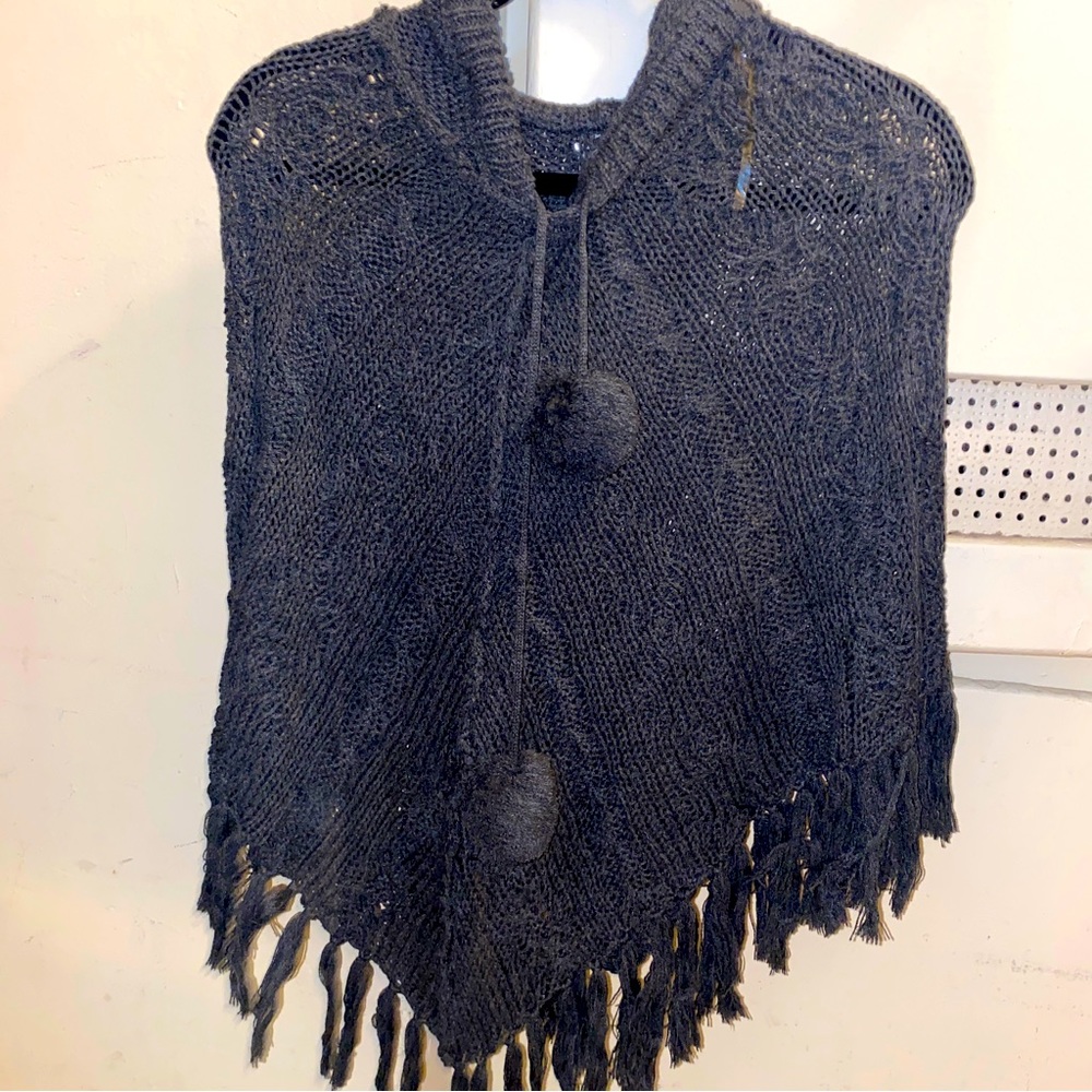 Gray poncho sweater